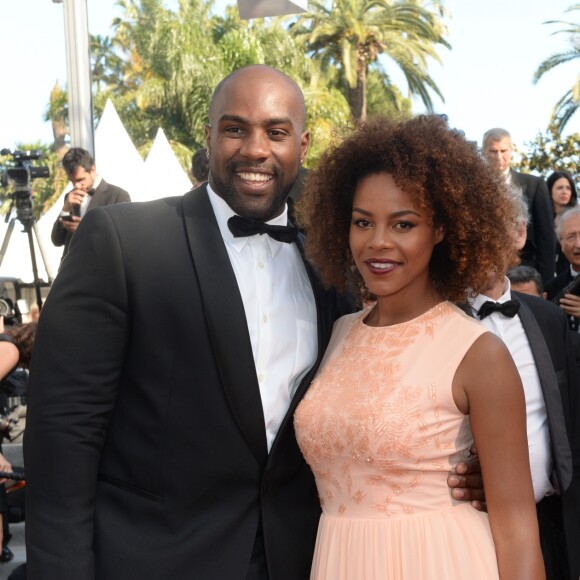 Teddy Riner et sa compagne Luthna au 69e Festival de Cannes. Le 21 mai 2016. © Rachid Bellak / Bestimage