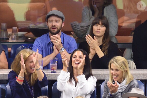 Justin Timberlake et Jessica Biel assistent à un match de l'US Open à Flushing Meadows-Corona Park. New York, le 2 septembre 2017.