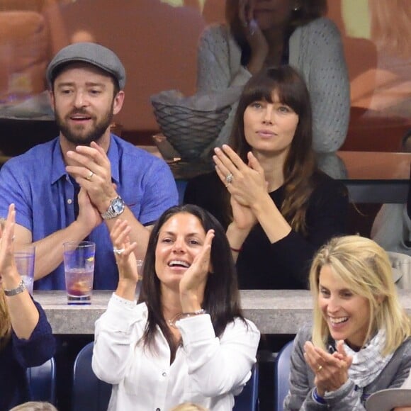 Justin Timberlake et Jessica Biel assistent à un match de l'US Open à Flushing Meadows-Corona Park. New York, le 2 septembre 2017.