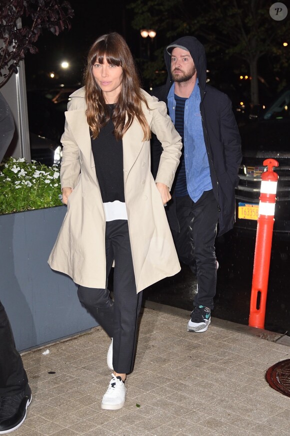 Justin Timberlake et Jessica Biel assistent à un match de l'US Open à Flushing Meadows-Corona Park. New York, le 2 septembre 2017.