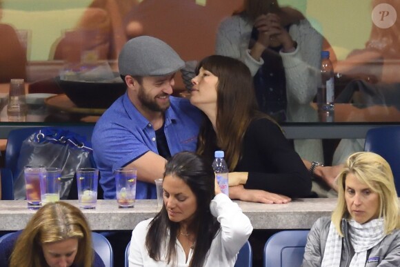 Justin Timberlake et Jessica Biel assistent à un match de l'US Open à Flushing Meadows-Corona Park. New York, le 2 septembre 2017.