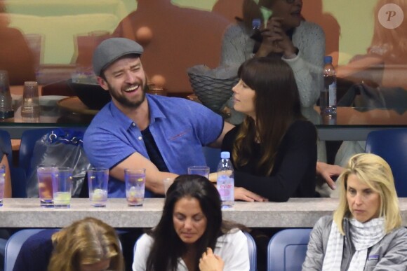 Justin Timberlake et Jessica Biel assistent à un match de l'US Open à Flushing Meadows-Corona Park. New York, le 2 septembre 2017.