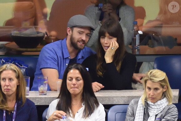 Justin Timberlake et Jessica Biel assistent à un match de l'US Open à Flushing Meadows-Corona Park. New York, le 2 septembre 2017.
