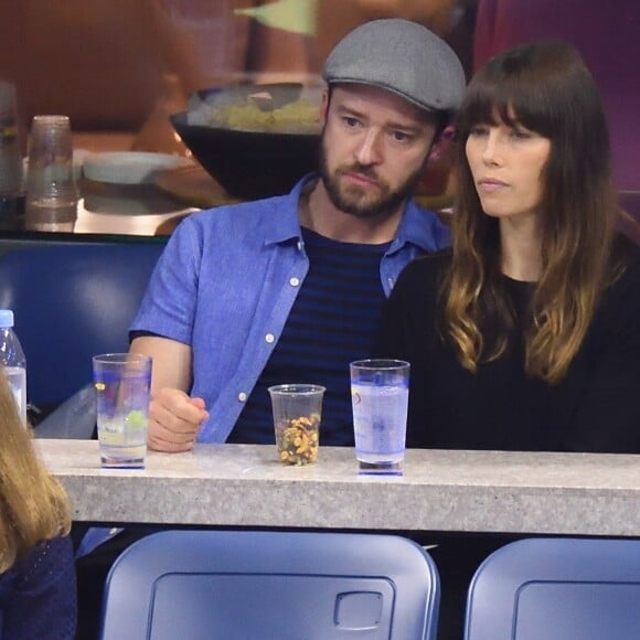 Justin Timberlake et Jessica Biel assistent à un match de l'US Open à Flushing Meadows-Corona Park. New York, le 2 septembre 2017.