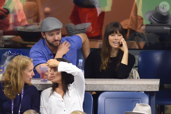 Justin Timberlake et Jessica Biel assistent à un match de l'US Open à Flushing Meadows-Corona Park. New York, le 2 septembre 2017.