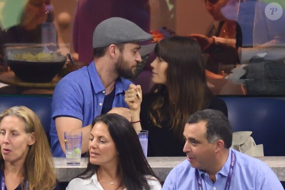 Justin Timberlake et Jessica Biel assistent à un match de l'US Open à Flushing Meadows-Corona Park. New York, le 2 septembre 2017.