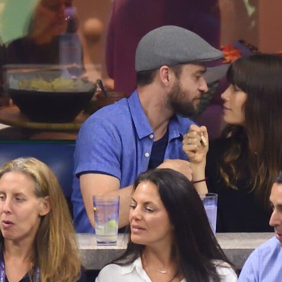 Justin Timberlake et Jessica Biel assistent à un match de l'US Open à Flushing Meadows-Corona Park. New York, le 2 septembre 2017.