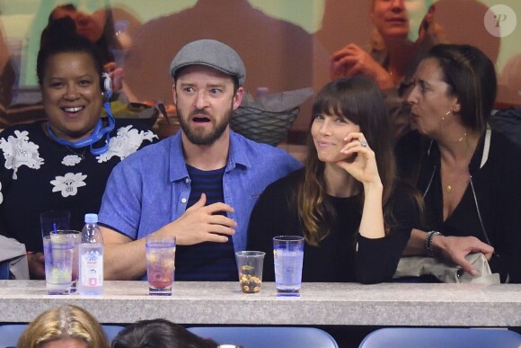 Justin Timberlake et Jessica Biel assistent à un match de l'US Open à Flushing Meadows-Corona Park. New York, le 2 septembre 2017.