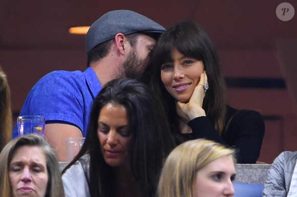 Justin Timberlake et Jessica Biel assistent à un match de l'US Open à Flushing Meadows-Corona Park. New York, le 2 septembre 2017.