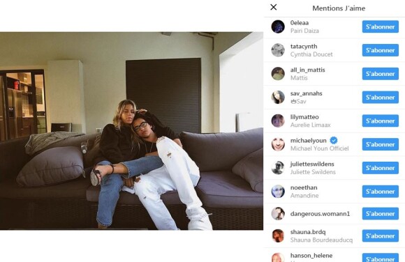 Sean Obispo, fils d'Isabelle Funaro et Pascal Obispo, s'affiche très proche d'une jeune fille sur Instagram le 2 septembre 2017. Son père-père Michaël Youn a "liké" la photo.