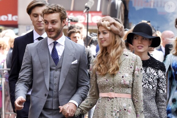 Pierre Casiraghi, Beatrice Borromeo et Charlotte Casiraghi - Cérémonie religieuse du Mariage du prince Ernst August Jr de Hanovre et de Ekaterina Malysheva en l'église Marktkirche de Hanovre le 8 juillet 2017.