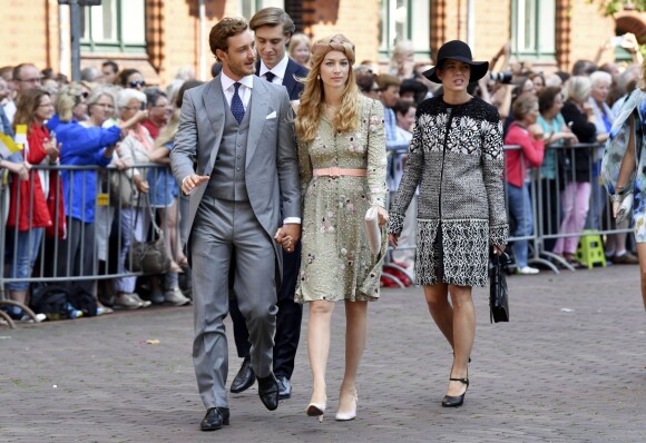 Andrea Casiraghi, Beatrice Borromeo et Charlotte Casiraghi - Cérémonie religieuse du Mariage du prince Ernst August Jr de Hanovre et de Ekaterina Malysheva en l'église Marktkirche de Hanovre le 8 juillet 2017.