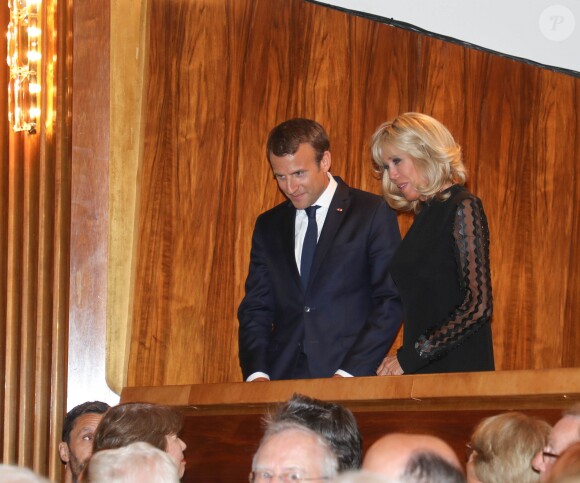 Emmanuel Macron et sa femmme Brigitte - Le président de la République française Emmanuel Macron et sa femme la Première dame Brigitte Macron (Trogneux) assistent au festival de Salzbourg, Autriche, le 23 août 2017