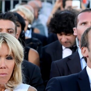 Le président de la République française Emmanuel Macron et sa femme la Première Dame Brigitte Macron (Trogneux) - Le président de la République française expose son ambitieux projet de "refondation" pour une Europe plus démocratique sur la colline Pnyx à Athènes, Grèce, le 8 septembre 2017. © Dominique Jacovides/Bestimage