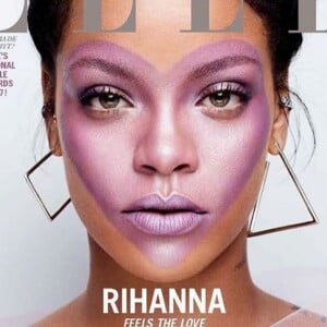 Rihanna en couverture de l'édition américaine du magazine "ELLE", numéro d'octobre 2017.