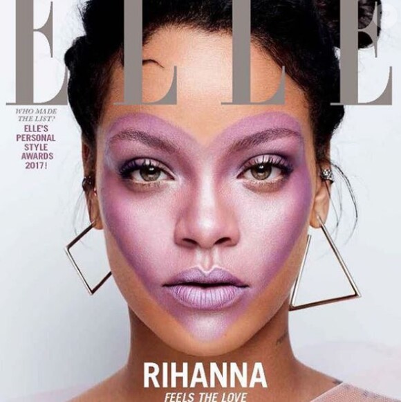 Rihanna en couverture de l'édition américaine du magazine "ELLE", numéro d'octobre 2017.