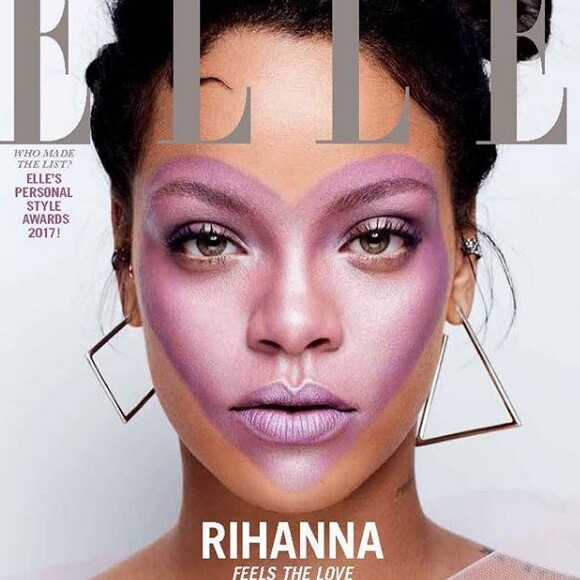 Rihanna en couverture de l'édition américaine du magazine "ELLE", numéro d'octobre 2017.