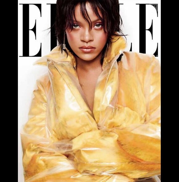 Rihanna en couverture de l'édition américaine du magazine "ELLE", numéro d'octobre 2017.