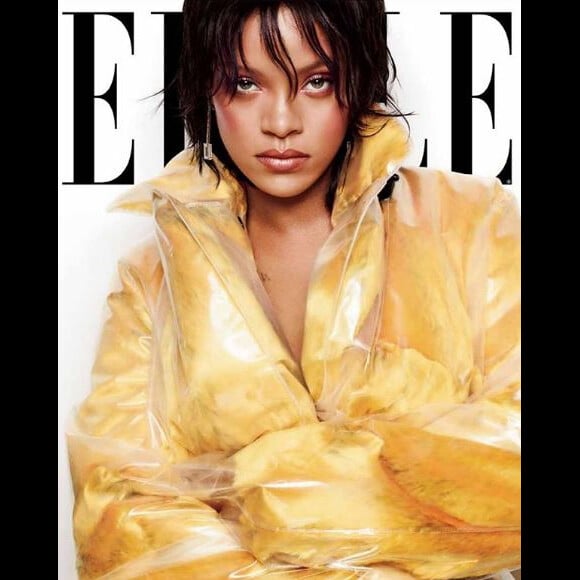 Rihanna en couverture de l'édition américaine du magazine "ELLE", numéro d'octobre 2017.