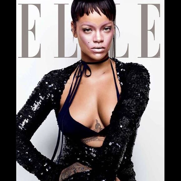 Rihanna en couvertire de l'édition américaine du magazine "ELLE", numéro d'octobre 2017.