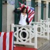 Michelle Rodríguez à l'inauguration de sa cabine sur les planches lors du 43e Festival du Cinéma Américain de Deauville. Le 8 septembre 2017 © Denis Guignebourg / Bestimage