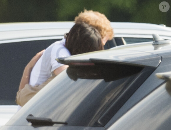 Meghan Markle et le prince Harry lors d'un tournoi de polo à Ascot le 7 mai 2017, seul événement public où ils ont été aperçus ensemble.