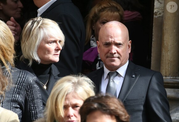 Louis Bodin et sa femme Claire Depeuille-Bodin - Obsèques de la navigatrice française Florence Arthaud en l'église Saint-Séverin à Paris, le 30 mars 2015.