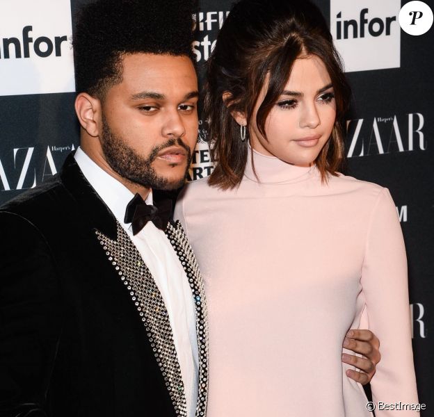 Selena Gomez et son compagnon The Weeknd lors de la soirée "ICONS By C. Roitfeld" à New York le 8 septembre 2017.