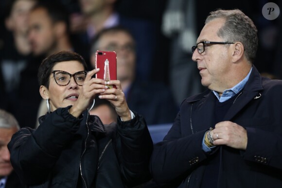 Cristina Cordula au match de Ligue 1 "PSG - OL (2-0)" au Parc des Princes à Paris, le 17 septembre 2017. © Cyril Moreau/Bestimage