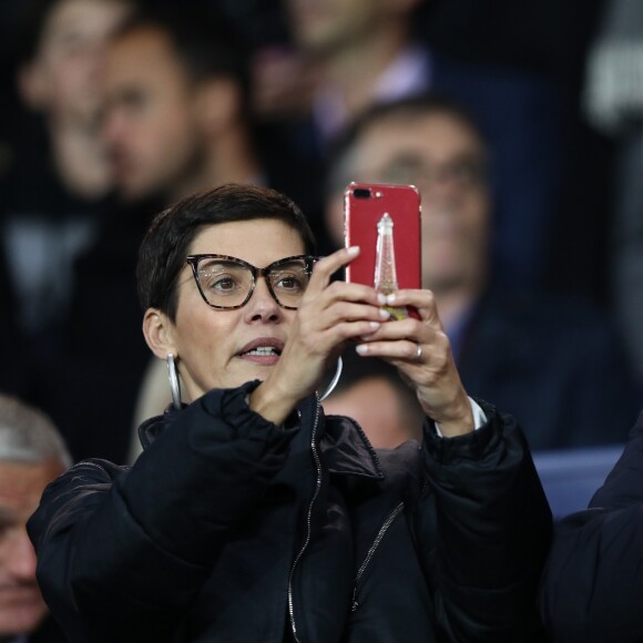 Cristina Cordula au match de Ligue 1 "PSG - OL (2-0)" au Parc des Princes à Paris, le 17 septembre 2017. © Cyril Moreau/Bestimage