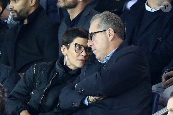 Cristina Cordula et son mari Frédéric Cassin au match de Ligue 1 "PSG - OL (2-0)" au Parc des Princes à Paris, le 17 septembre 2017. © Cyril Moreau/Bestimage