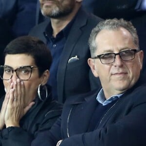 Cristina Cordula et son mari Frédéric Cassin au match de Ligue 1 "PSG - OL (2-0)" au Parc des Princes à Paris, le 17 septembre 2017. © Cyril Moreau/Bestimage