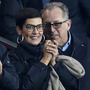 Cristina Cordula et son mari Frédéric Cassin au match de Ligue 1 "PSG - OL (2-0)" au Parc des Princes à Paris, le 17 septembre 2017. © Cyril Moreau/Bestimage