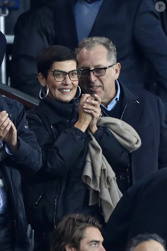 Cristina Cordula et son mari Frédéric Cassin au match de Ligue 1 "PSG - OL (2-0)" au Parc des Princes à Paris, le 17 septembre 2017. © Cyril Moreau/Bestimage