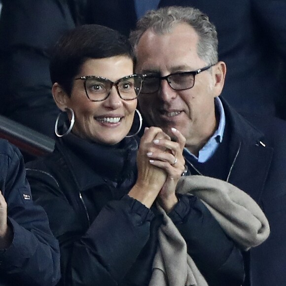 Cristina Cordula et son mari Frédéric Cassin au match de Ligue 1 "PSG - OL (2-0)" au Parc des Princes à Paris, le 17 septembre 2017. © Cyril Moreau/Bestimage