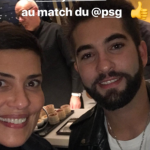 Cristina Cordula a croisé Kendji Girac au Parc des Princes lors de PSG-OL le 17 septembre 2017 et en a partagé un aperçu dans sa story Instagram.