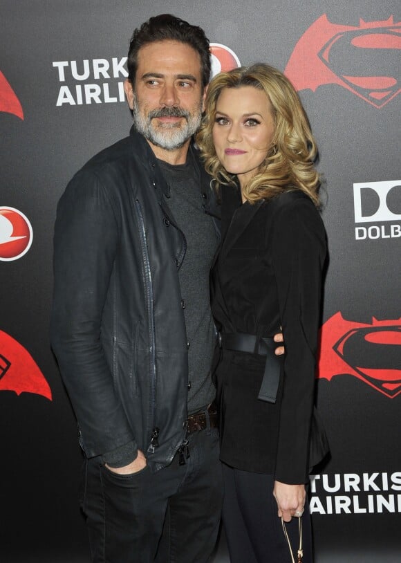 Jeffrey Dean Morgan et sa femme Hilarie Burton à la première de 'Batman V Superman: Dawn Of Justice' au Radio City Music Hall à New York, le 20 mars 2016.