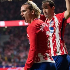 Antoine Griezmann, avec son club de Atletico de Madrid, premier buteur au tout nouveau stade Wanda Metropolitano lors du match contre Malaga à Madrid le 16 septembre 2017.