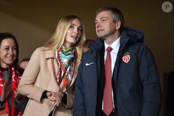 Dmitri Rybolovlev sa fille Ekaterina lors du match de Ligue des Champions AS Monaco - FC Arsenal le 17 mars 2015 au Stade Louis-II à Monaco.