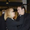 Mireille Darc et Anthony Delon - Vernissage de l'exposition des photographies de Mireille Darc chez Artcurial à Paris le 21 janvier 2016. " Un après-midi à Saint-Germain-des-Prés " regroupe 26 clichés en noir et blanc, intimes et sensibles, qui retracent un moment tout en sensualité dans la vie de Chloé, le modèle choisi par Mireille Darc. © Coadic Guirec/Bestimage