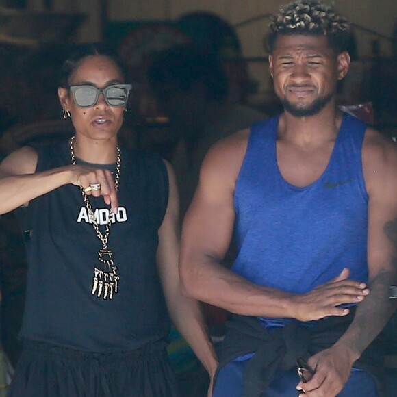 Exclusif - Usher a passé la journée en famille à Los Angeles Le 17 Juin 2017