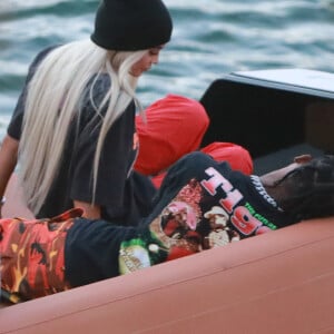 Kylie Jenner et Travis Scott au tut début de leur idylle, le 7 mai 2017 à Miami en Floride.