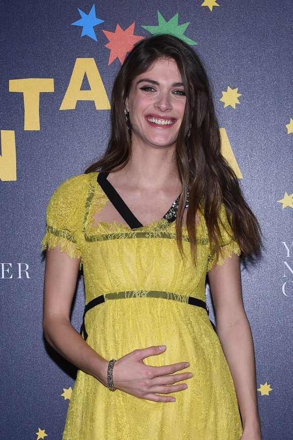 Elisa Sednaoui enceinte - Soirée de la fondation d'E. Sednaoui (E. Sednaoui Foundation (ESF)) et de la marque "Yoox Net-a-Porter" à Milan, le 28 mars 2017.