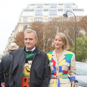 Jean-Charles de Castelbajac et Pauline de Drouas - Arrivées au défilé de mode printemps-été 2018 "Lanvin" au Grand Palais à Paris. Le 27 septembre 2017 © CVS-Veeren / Bestimage