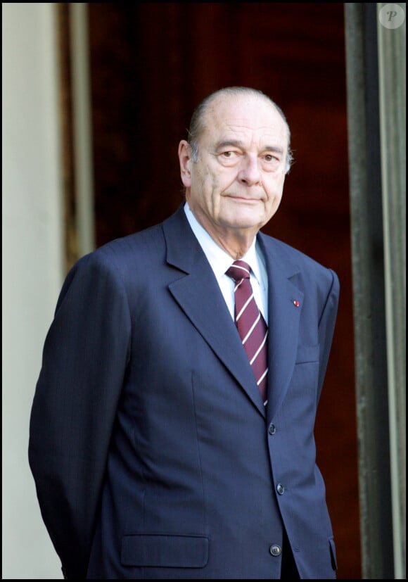 Le Président Jacques Chirac reçoit le roi du Marco Mohammed VI à l'Elysée, le 12 mars 2005 à Paris