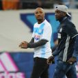 Soprano (Saïd M'Roumbaba), Mamadou Niang - People au match de football entre l'Olympique de Marseille et le Paris-Saint-Germain au stade vélodrome à Marseille le 26 février 2017.