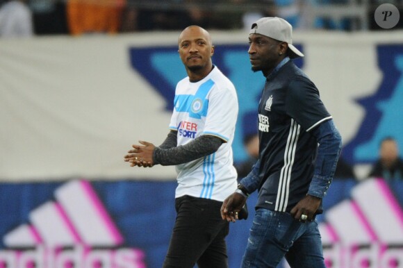 Soprano (Saïd M'Roumbaba), Mamadou Niang - People au match de football entre l'Olympique de Marseille et le Paris-Saint-Germain au stade vélodrome à Marseille le 26 février 2017.