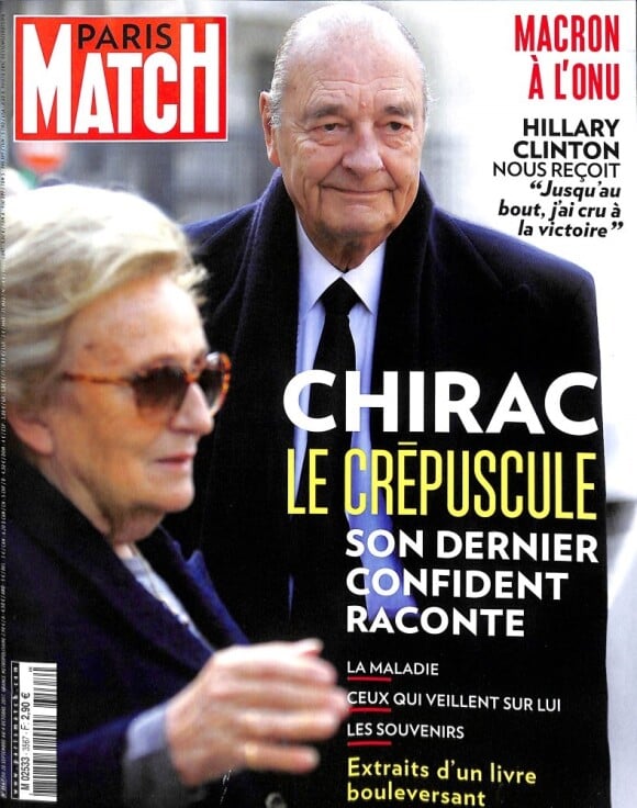 Couverture du magazine "Paris Match", numéro 3567, en kiosques le 28 septembre 2017.