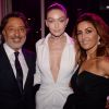 Semi Exclusif - André Messika, Gigi Hadid et Valérie Messika - La maison Messika fête les 10 ans de sa collection "iconique Move" et le lancement d'une collection capsule avec sa nouvelle égérie G.Hadid à l'hôtel Salomon de Rothschild le 27 septembre 2017. © Rachid Bellak / Bestimage