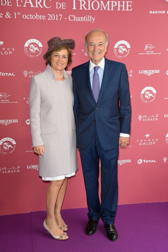 Bertrand Bélinguier (président de France Galop) avec sa femme - 96ème Qatar Prix de l'Arc de Triomphe à l'Hippodrome de Chantilly le 1er octobre 2017. © Coadic Guirec/Bestimage